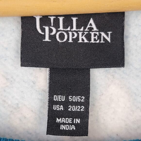 Ulla Popken Plus Size 20 22 Sweatshirts Teal Sequins Floral Oversize Top Casual - Picture 8 of 11